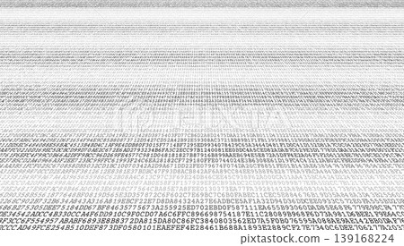 Binary Flux - Minimalist Digital Data Stream and Symbol Distribution. Perspective. 139168224
