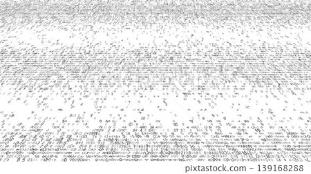 Linear Void - A Fragmented Horizontal Distribution of Binary Code and Digital Noise. Perspective. 139168288