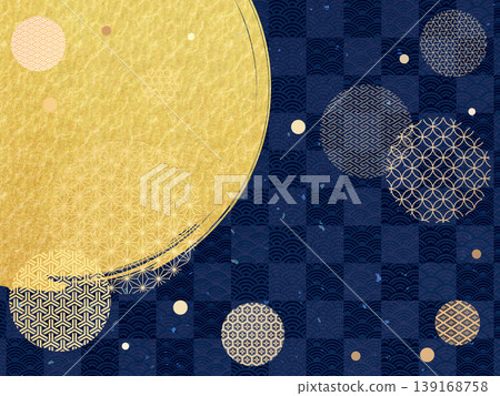 Japanese-style polka dot and checkered pattern background illustration Japanese-style polka dot and checkered pattern background illustration 139168758