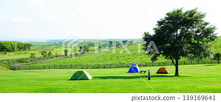 The tranquil scenery of the Taheiwa Campsite in Shibecha Town, Hokkaido during the summer. The tranquil scenery of the Taheiwa Campsite in Shibecha Town, Hokkaido during the summer. 139169641