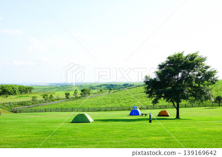 The tranquil scenery of the Taheiwa Campsite in Shibecha Town, Hokkaido during the summer. The tranquil scenery of the Taheiwa Campsite in Shibecha Town, Hokkaido during the summer. 139169642