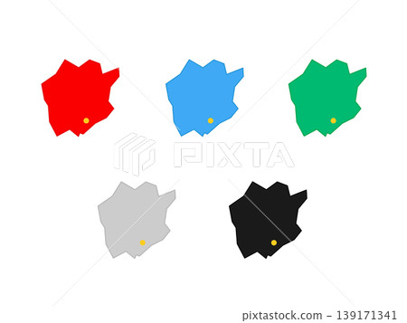 Designed map of Okayama Prefecture, including the prefectural office building (simplified version). Designed map of Okayama Prefecture, including the prefectural office building (simplified version). 139171341