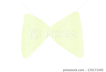 Pink watercolor ribbon bow, hand-drawn pastel background, decorative frame, transparent material, girly. 139171495