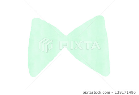 Pink watercolor ribbon bow, hand-drawn pastel background, decorative frame, transparent material, girly. 139171496