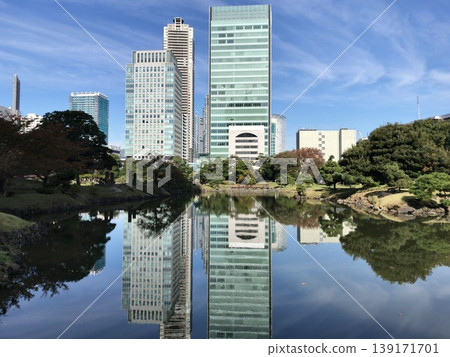 The Shiodome skyline as seen from the garden The Shiodome skyline as seen from the garden 139171701