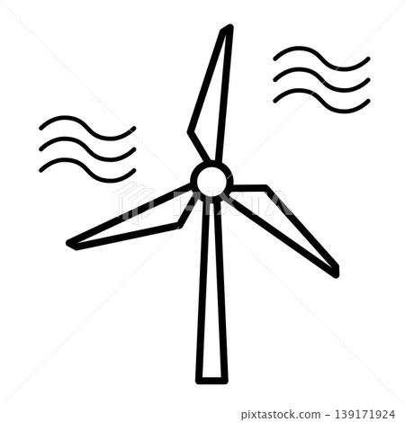 三葉片風力渦輪機圖示(向量圖) 三葉片風力渦輪機圖示(向量圖) 139171924