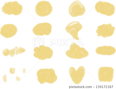 Watercolor bleeding effect set of 16 types - Yellow Watercolor bleeding effect set of 16 types - Yellow 139172167