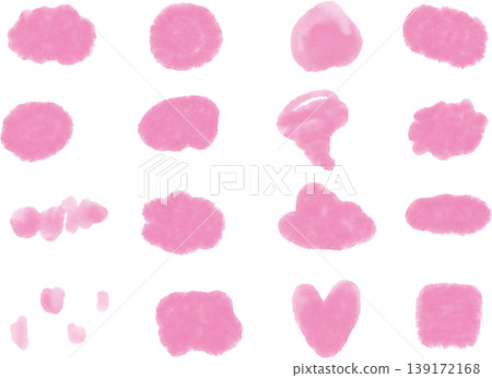 Watercolor bleeding effect set of 16 types - Pink Watercolor bleeding effect set of 16 types - Pink 139172168