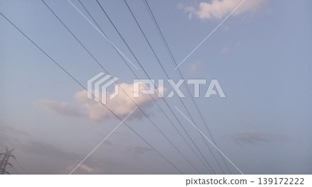 electricity post by the road 139172222