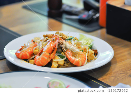 dry prawn noodles or stir fried noodles or pad thai , noodles without soup or Thai food or dry noodles or prawn noodles dry prawn noodles or stir fried noodles or pad thai , noodles without soup or Thai food or dry noodles or prawn noodles 139172952
