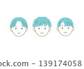 Illustration set of smiling male faces 139174058