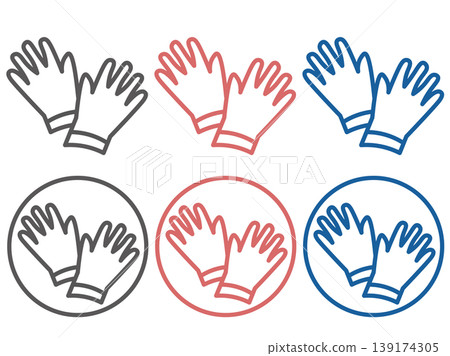Work Glove Icon Illustration Set (Outdoor/Work Gloves) 139174305