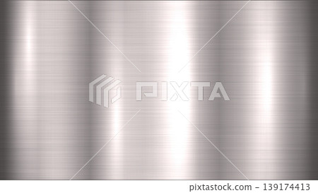 Abstract brushed metal technology background with polished chrome texture. Realistic silver, stainless steel, aluminum style for wallpapers, design concepts, presentations, web and print. Vector Abstract brushed metal technology background with polished chrome texture. Realistic silver, stainless steel, aluminum style for wallpapers, design concepts, presentations, web and print. Vector 139174413