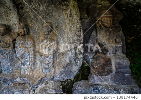 National Treasure Usuki Stone Buddhas (rock-carved Buddhas): Hoki Stone Buddhas Group 2 [Usuki City, Oita Prefecture] 139174446