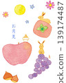 Cute watercolor illustration of moon viewing 139174487