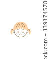 A hand-drawn illustration of a smiling little girl 139174578