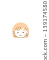 Illustration of a cute girl's face 139174580