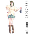 時尚女性插畫（全身像，姿勢） 139174634