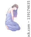 沉思的女子插圖 139174635