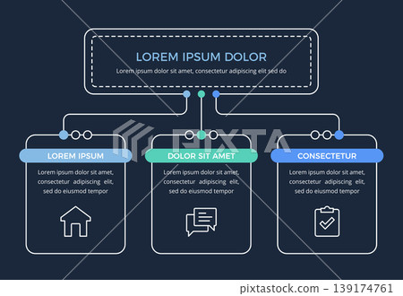 Modern Hierarchy Flowchart Infographic Template 139174761