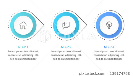 Three Step Business Infographic Template 139174768