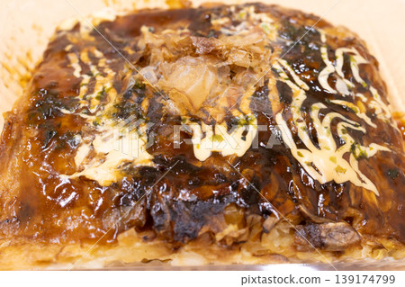 Delicious street-style okonomiyaki with noodles Delicious street-style okonomiyaki with noodles 139174799