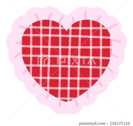Illustration of red heart, plaid pattern for Valentine's day, love sign, symbol, fashion, accessory, cute patch, shirt print, sticker, wedding card, plush toy, brooch, couple, relationship, icon Illustration of red heart, plaid pattern for Valentine's day, love sign, symbol, fashion, accessory, cute patch, shirt print, sticker, wedding card, plush toy, brooch, couple, relationship, icon 139175120