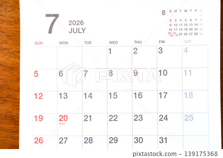 2026 Calendar (July) 139175368