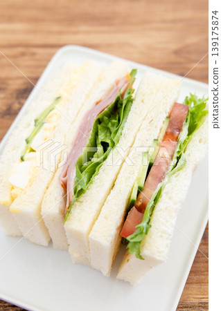 Delicious mixed sandwich and coffee morning 139175874