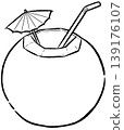 Coconut cocktail in the bar 139176107