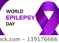 World Epilepsy Day. Purple awareness ribbon. Epilepsy Awareness Ribbon. Raising awareness of Epilepsy Awareness campaign. World Epilepsy Day Awareness vector illustration with Purple. Vector concept  139176666