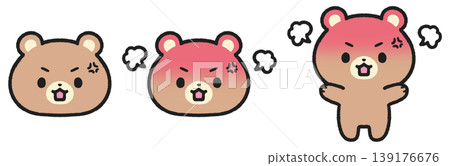 Set of illustrations of angry bears Set of illustrations of angry bears 139176676