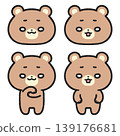 A set of illustrations of bears with confused and bewildered expressions. 139176681