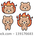 A set of illustrations of a passionate, highly motivated bear. 139176683