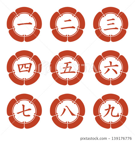 Japanese-style illustration materials: Points, Important, Check, Attention, Caution, Numbers 139176776