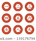 Japanese-style illustration materials: Points, Important, Check, Attention, Caution, Numbers 139176794