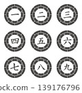 Japanese-style illustration materials: Points, Important, Check, Attention, Caution, Numbers 139176796