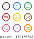 Japanese-style illustration materials: Points, Important, Check, Attention, Caution, Numbers 139176798