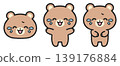 A set of illustrations of a bear laughing and crying. 139176884