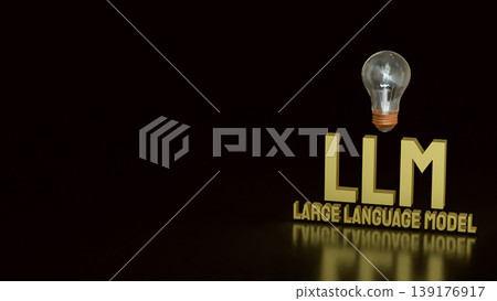 Large Language Model LLM Innovation Concept With Light Bulb And Artificial Intelligence Technology 3d render. 139176917