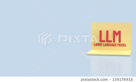 Large Language Model LLM Technology Concept Displayed On Laptop Screen With Minimal Design 3d render. 139176918