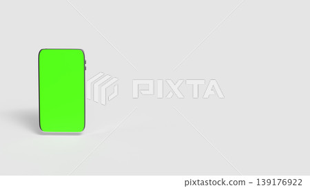Modern Smartphone Mockup with Green Screen for Mobile App Design 3d render. 139176922