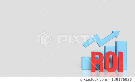 Return on Investment ROI Growth Concept with Bar Chart and Arrow 3d render. 139176926