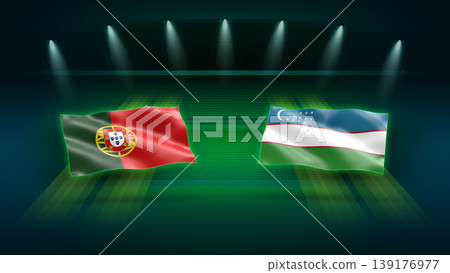 International Soccer Match Preview : Portugal vs Uzbekistan with Flags International Soccer Match Preview : Portugal vs Uzbekistan with Flags 139176977