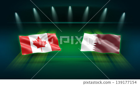 International Soccer Match Preview : Canada vs Qatar with Flags 139177154