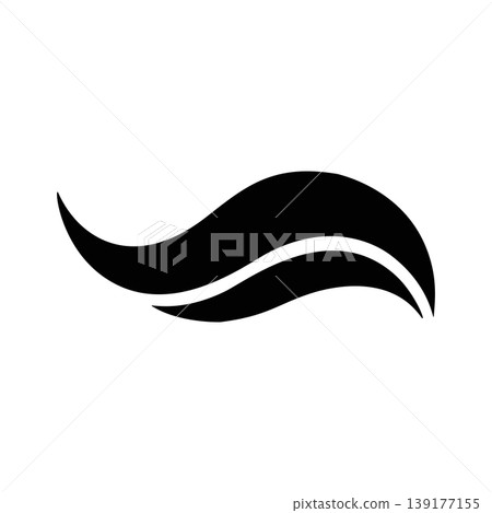 Abstract Black Wavy Shape Flowing Elemental Form Icon Abstract Black Wavy Shape Flowing Elemental Form Icon 139177155