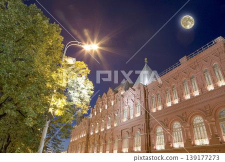 State Historical Museum at night, with the super moon. Moscow, Russia State Historical Museum at night, with the super moon. Moscow, Russia 139177273