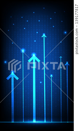 Abstract Digital Technology Background with Rising Arrows and Binary Code, Vertical screen Abstract Digital Technology Background with Rising Arrows and Binary Code, Vertical screen 139177817