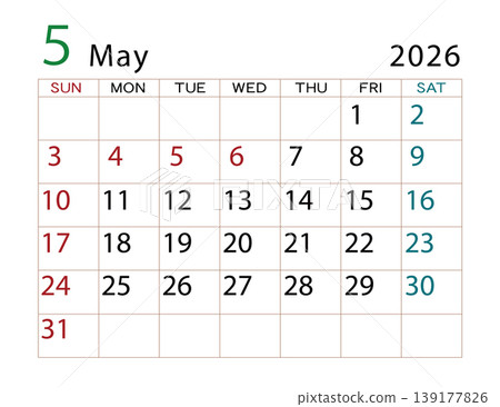 2026 Calendar May 2026 Calendar May 139177826