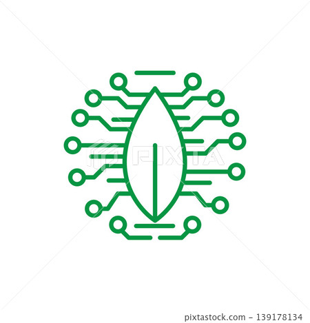 Green leaf circuit logo Green leaf circuit logo 139178134